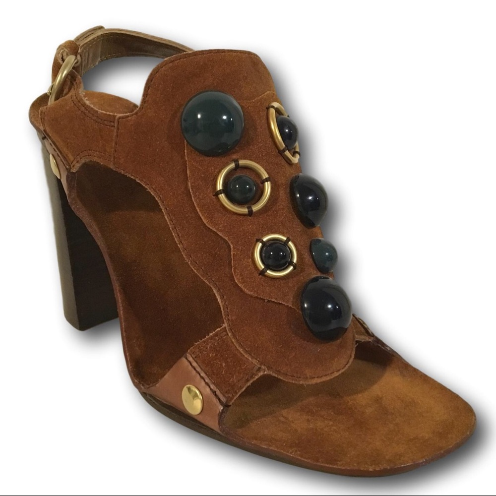 Miu Miu Suede Leather Sandals Shoes Heels NWOT